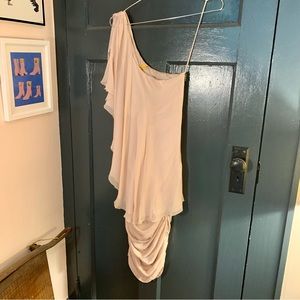 Alice + Olivia blush silk chiffon dress